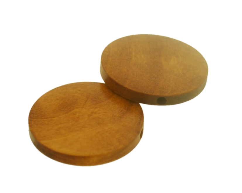 Disco madeira marrom furo transversal - 30x4 mm (10 pçs) MA-166